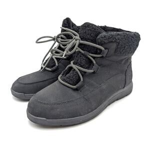 JBU Freeze Lace-Up Ankle Boots Round Toe Women's Black Size US11M EU41.5